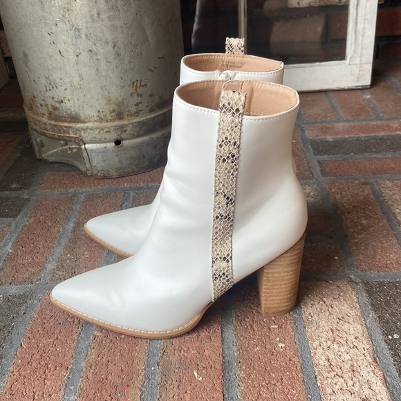 Grit and Grey IVORY Python Strip Booties - Picture 3 of 8